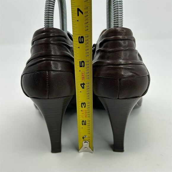 Sofft Women's Brown Ruched Leather Heeled Ankle Boots Size 7 M Fall Casual - Picture 8 of 14